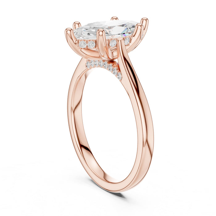 Marquise Lab Grown Diamond Side-Stone Engagement Ring yellow gold video