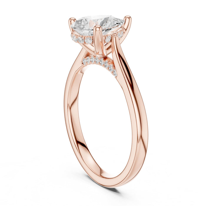 Pear Lab Grown Diamond Side-Stone Engagement Ring yellow gold video