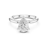 Pear Lab Grown Diamond Side-Stone Engagement Ring