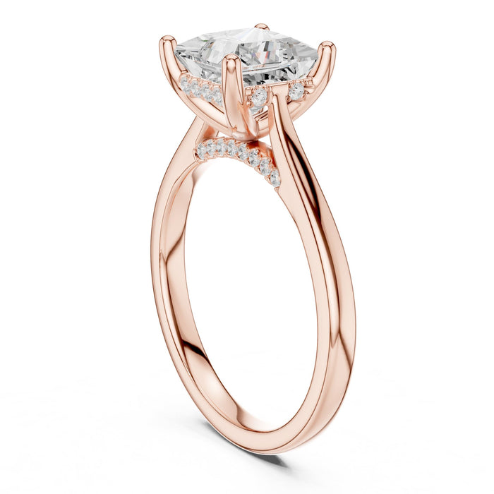 Princess Lab Grown Diamond Side-Stone Engagement Ring yellow gold video