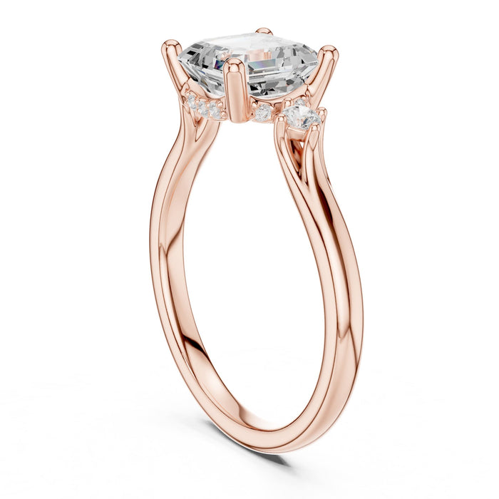 Princess Lab Grown Diamond Side-Stone Engagement Ring yellow gold video