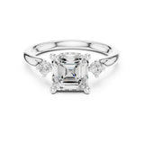 Princess Lab Grown Diamond Side-Stone Engagement Ring