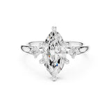 Marquise Lab Grown Diamond Side-Stone Engagement Ring