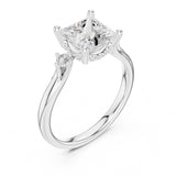 Princess Lab Grown Diamond Side-Stone Engagement Ring