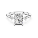 Radiant Lab Grown Diamond Side-Stone Engagement Ring