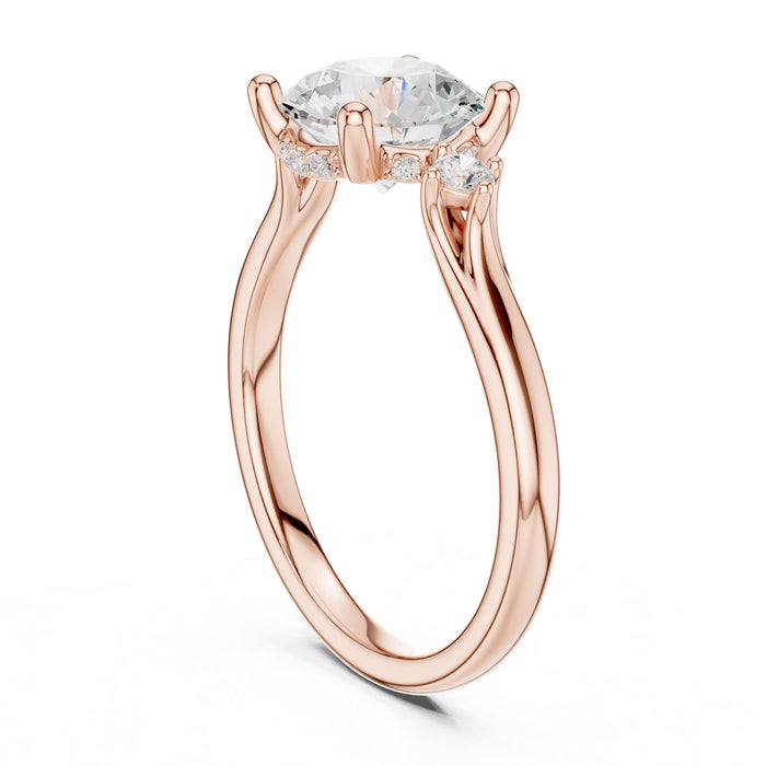 Round Lab Grown Diamond Side-Stone Engagement Ring yellow gold video