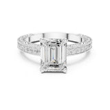 Emerald Lab Grown Diamond Vintage Engagement Ring