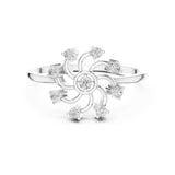 Round Lab Grown Diamond Cluster Engagement Ring