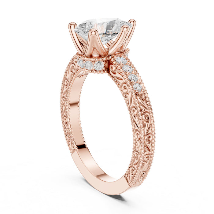 Pear Lab Grown Diamond Vintage Engagement Ring yellow gold video