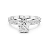 Pear Lab Grown Diamond Vintage Engagement Ring