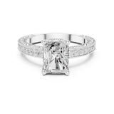 Radiant Lab Grown Diamond Vintage Engagement Ring