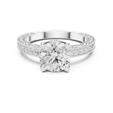 Round Lab Grown Diamond Vintage Engagement Ring