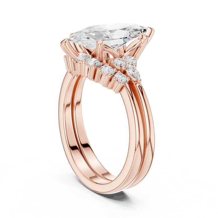 Marquise Lab Grown Diamond Side-Stone Engagement Ring yellow gold video