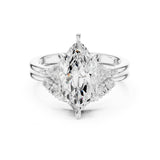 Marquise Lab Grown Diamond Side-Stone Engagement Ring