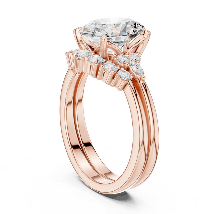 Oval Lab Grown Diamond Side-Stone Engagement Ring yellow gold video