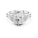 Oval Lab Grown Diamond Side-Stone Engagement Ring
