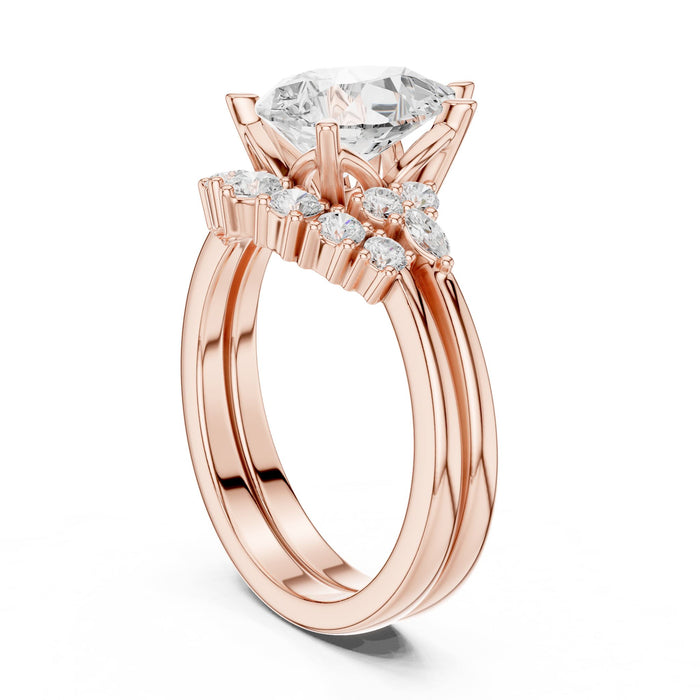 Pear Lab Grown Diamond Side-Stone Engagement Ring yellow gold video