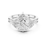 Pear Lab Grown Diamond Side-Stone Engagement Ring