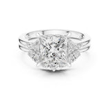 Princess Lab Grown Diamond Side-Stone Engagement Ring
