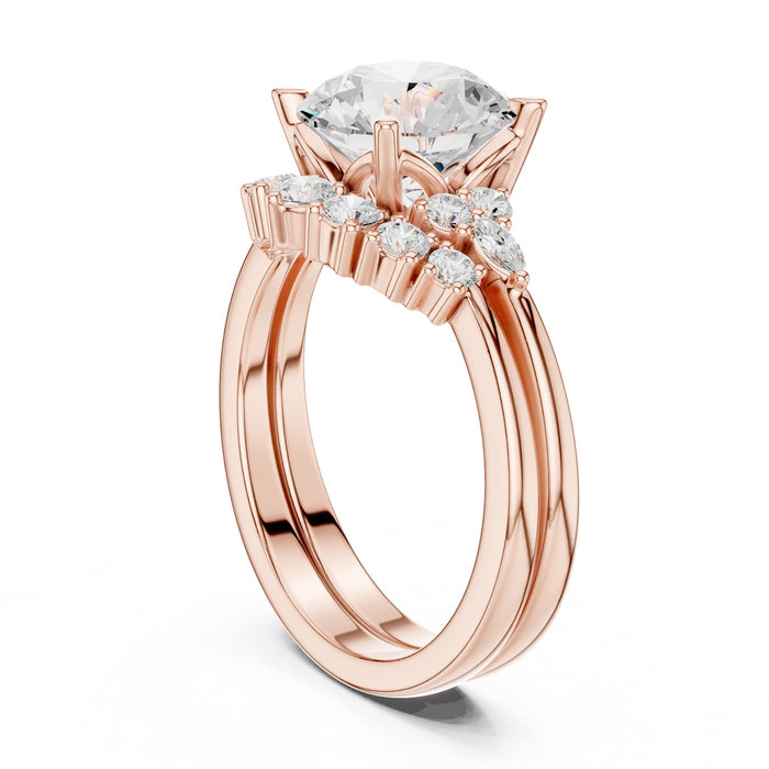 Round Lab Grown Diamond Side-Stone Engagement Ring yellow gold video