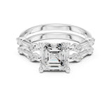 Princess Lab Grown Diamond Side-Stone Engagement Ring
