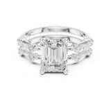 Radiant Lab Grown Diamond Side-Stone Engagement Ring