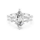 Marquise Lab Grown Diamond Side-Stone Engagement Ring