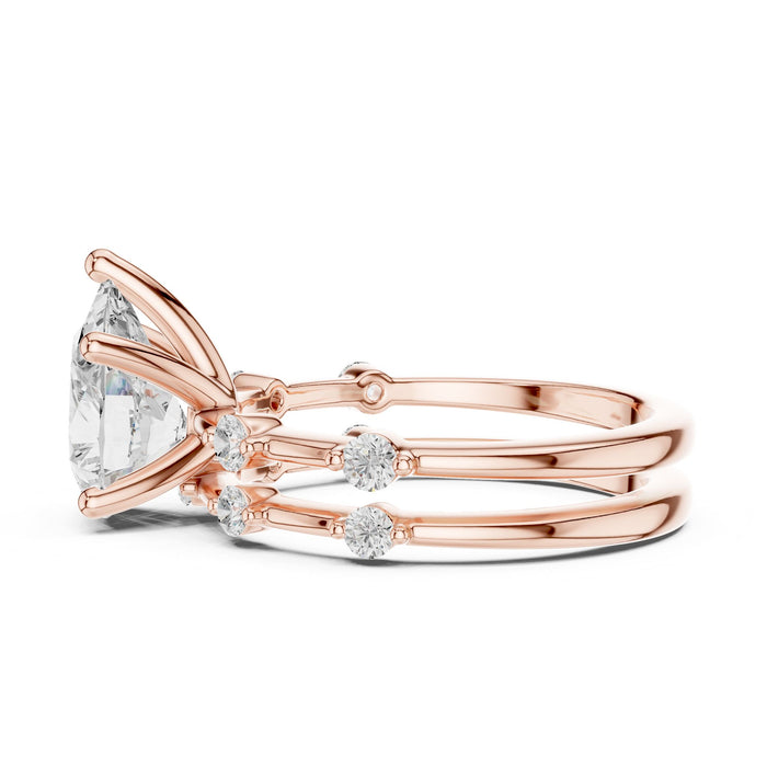 Pear Lab Grown Diamond Side-Stone Engagement Ring yellow gold video
