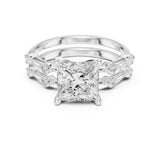 Princess Lab Grown Diamond Side-Stone Engagement Ring