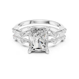 Radiant Lab Grown Diamond Side-Stone Engagement Ring