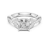 Princess Lab Grown Diamond Side-Stone Engagement Ring