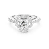 Round Lab Grown Diamond Halo Engagement Ring