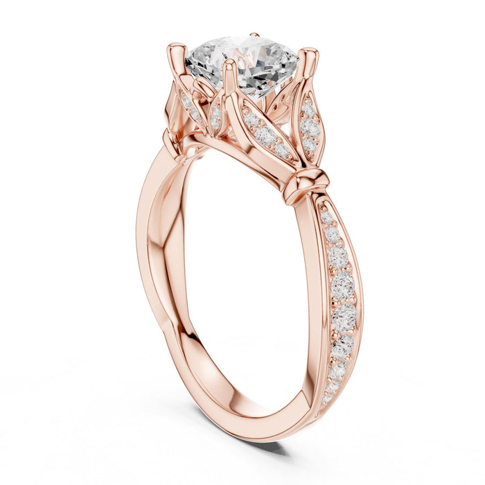Cushion Lab Grown Diamond Side-Stone Engagement Ring yellow gold video