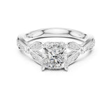 Cushion Lab Grown Diamond Side-Stone Engagement Ring