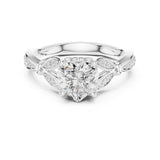 Pear Lab Grown Diamond Side-Stone Engagement Ring