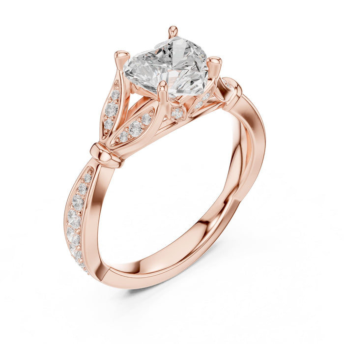 Pear Lab Grown Diamond Side-Stone Engagement Ring rose gold video