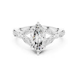 Marquise Lab Grown Diamond Side-Stone Engagement Ring