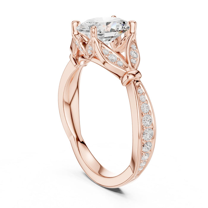 Oval Lab Grown Diamond Twisted Engagement Ring yellow gold video