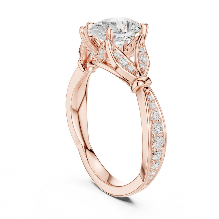 Pear Lab Grown Diamond Side-Stone Engagement Ring yellow gold video
