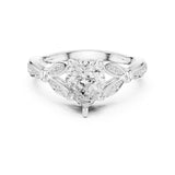 Pear Lab Grown Diamond Side-Stone Engagement Ring