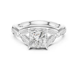 Princess Lab Grown Diamond Side-Stone Engagement Ring