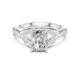 Radiant Lab Grown Diamond Cathedral Engagement Ring