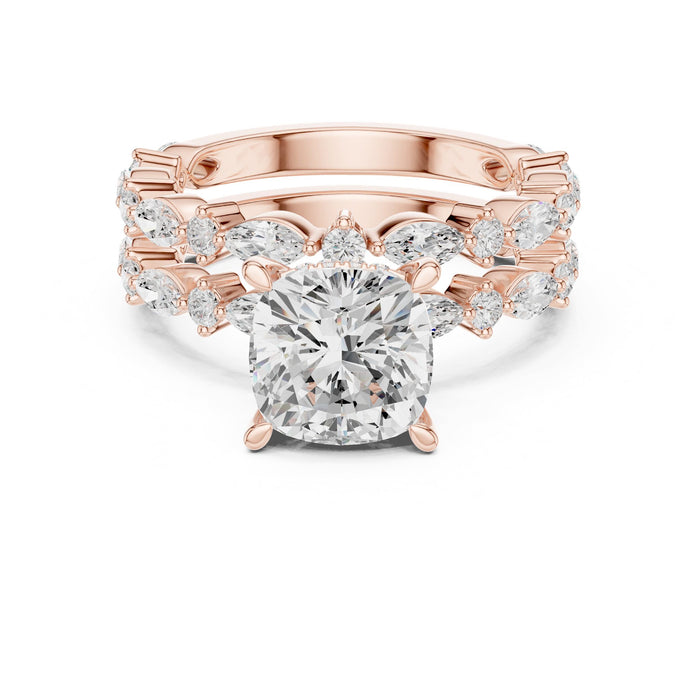 Cushion Lab Grown Diamond Halo Engagement Ring rose gold video