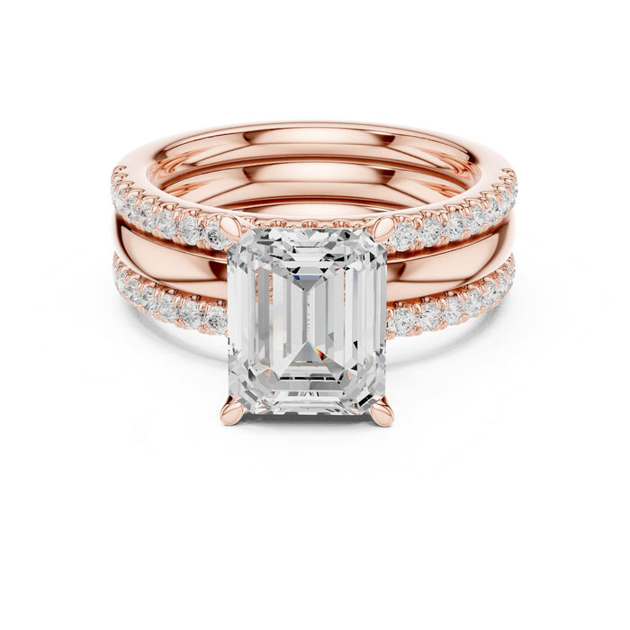Emerald Lab Grown Diamond Split-Shank Engagement Ring rose gold video