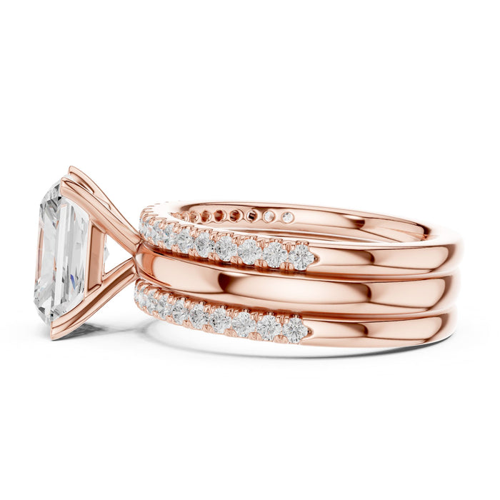 Radiant Lab Grown Diamond Side-Stone Engagement Ring yellow gold video