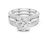 Round Lab Grown Diamond Side-Stone Engagement Ring