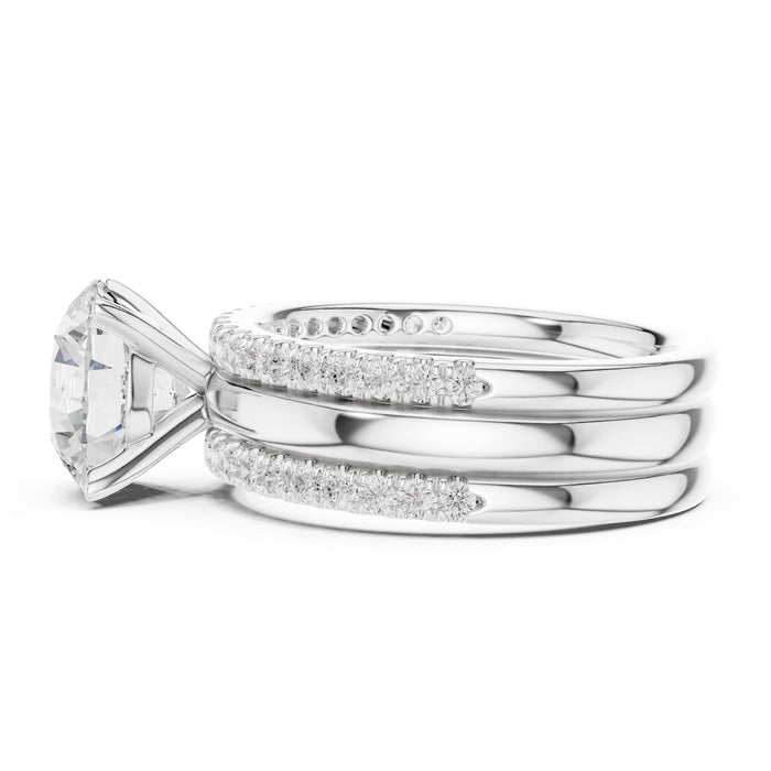 Round Lab Grown Diamond Side-Stone Engagement Ring yellow gold video