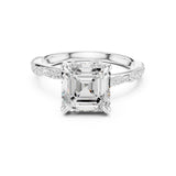 Princess Lab Grown Diamond Side-Stone Engagement Ring