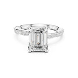 Emerald Lab Grown Diamond Pave Engagement Ring