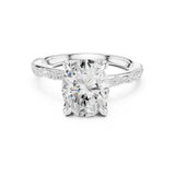 Oval Lab Grown Diamond Side-Stone Engagement Ring